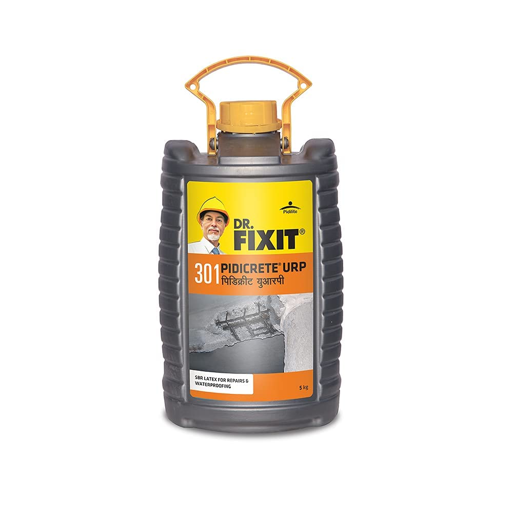 Dr.Fixit 301 SBR Latex Pidicrete URP, SBR Latex For Waterproofing & Repairs - 1Kg (Grey)
