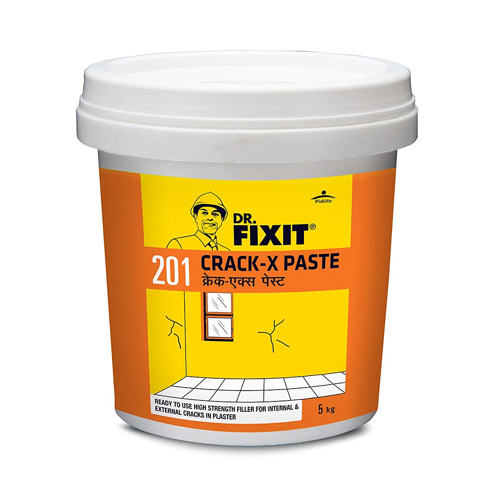 DR. FIXIT 201 Crack X Paste-1Kg, Ready to use crack filler for internal & external surface cracks on roofs,wall, Flexible Putty with excellent Bonding